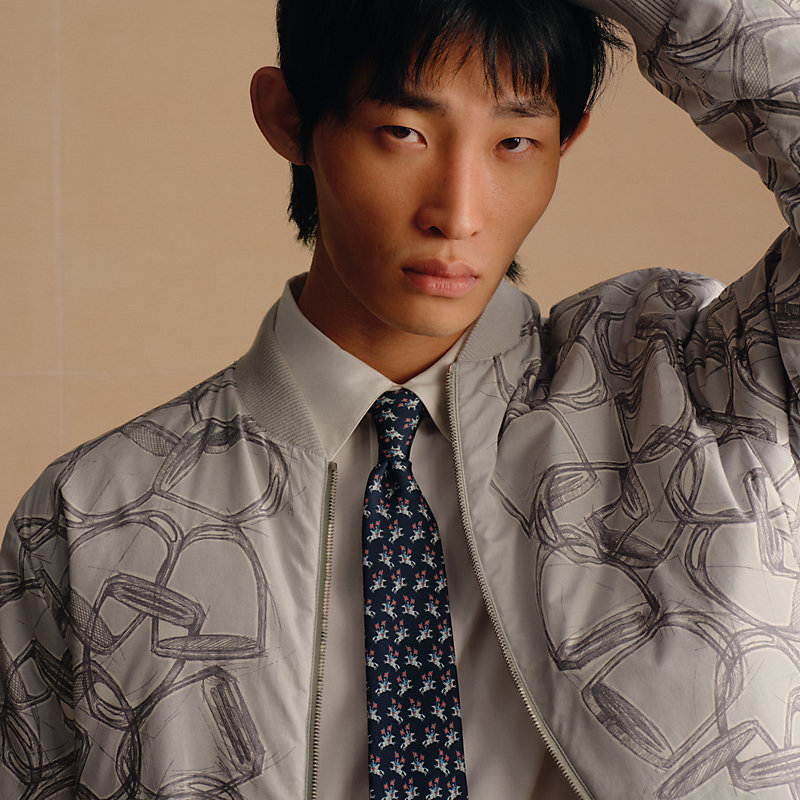 Sur les Toits d'Hermès tie - Blue | Hermès USA